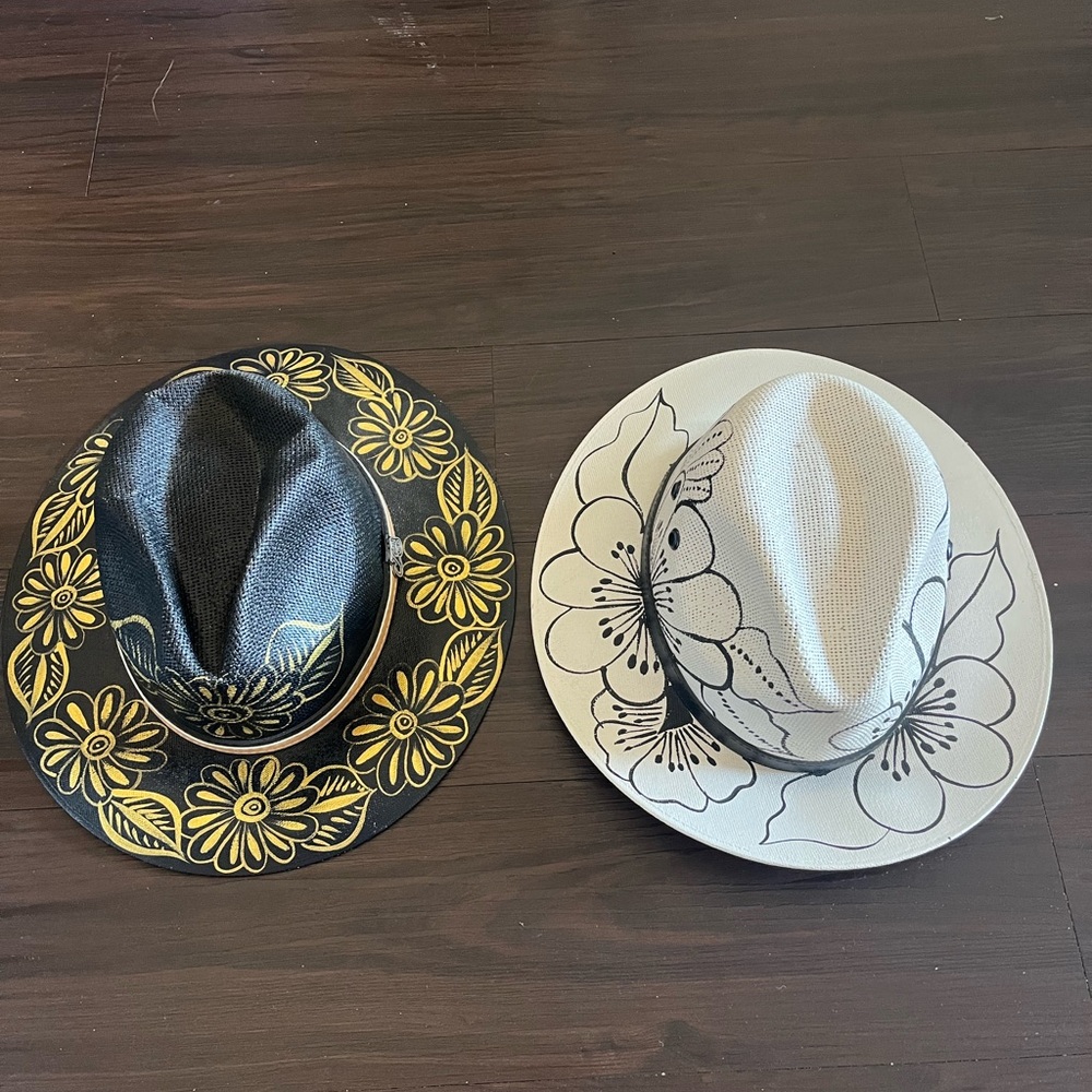Floral Black and Gold Women's Hat